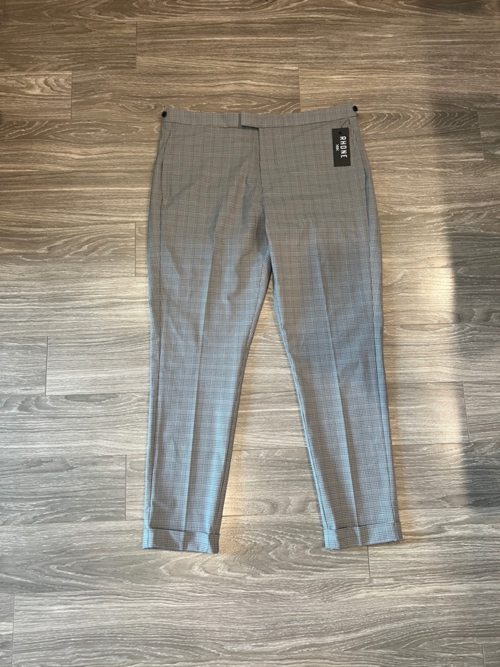 RHONE Gray Glen Plaid Dress Pants